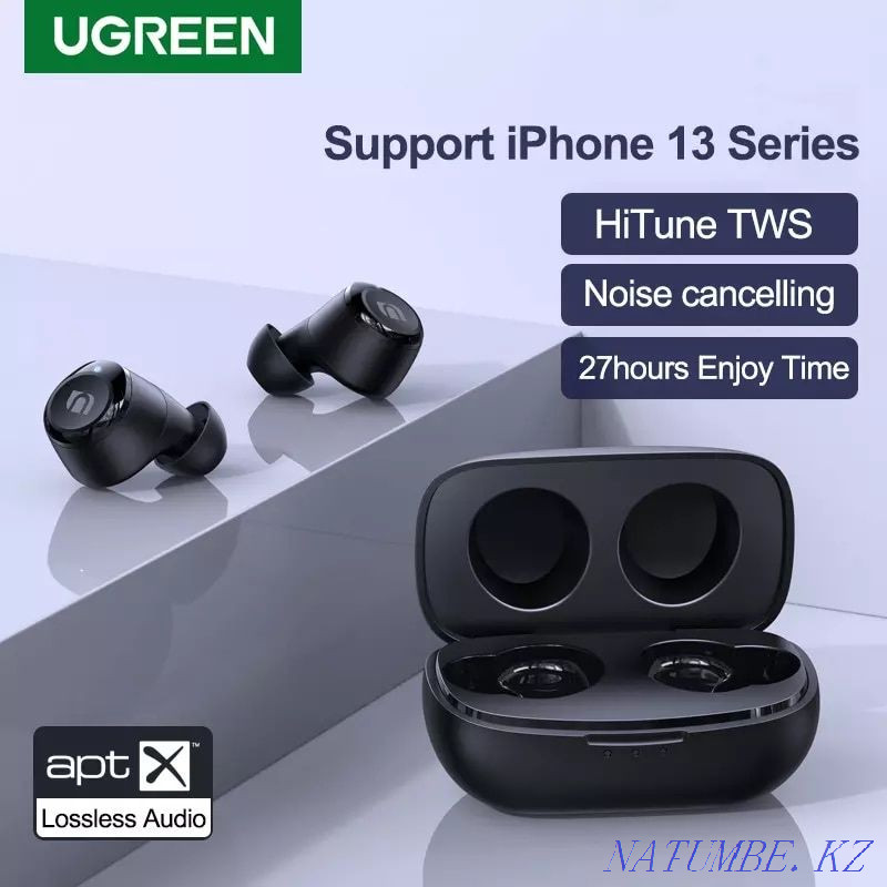 Беспроводные Наушники Ugreen HiTune Qualcomm, aptX Алматы - изображение 1