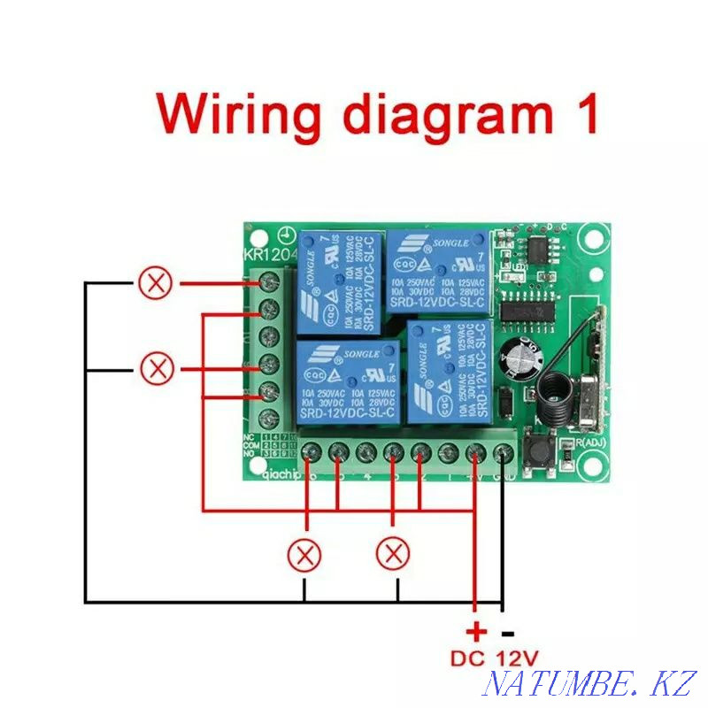 Radio remote control + receiver 315 , 433 MHz , relay switch Pavlodar - photo 7