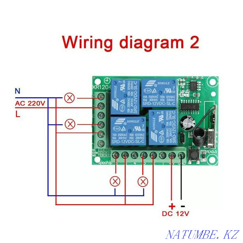 Radio remote control + receiver 315 , 433 MHz , relay switch Pavlodar - photo 6