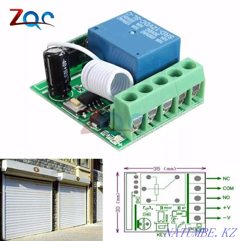 Radio remote control + receiver 315 , 433 MHz , relay switch Pavlodar - photo 5