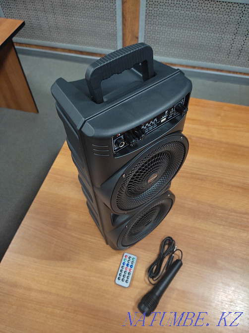 Микрофон және қашықтан басқару пульті бар динамик Портативті динамик Акустикалық. Kaspi  Алматы - изображение 2