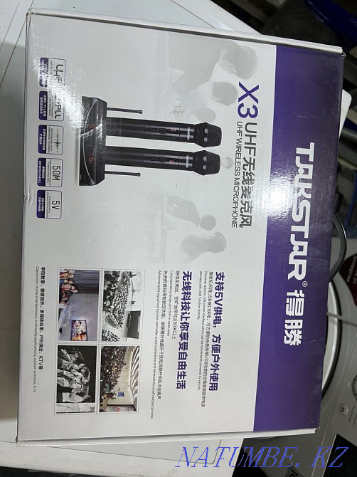 Karaoke two microphones two speakers remote control processor all included Astana - photo 3