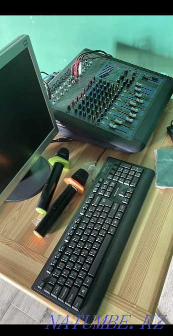 Karaoke two microphones two speakers remote control processor all included Astana - photo 1