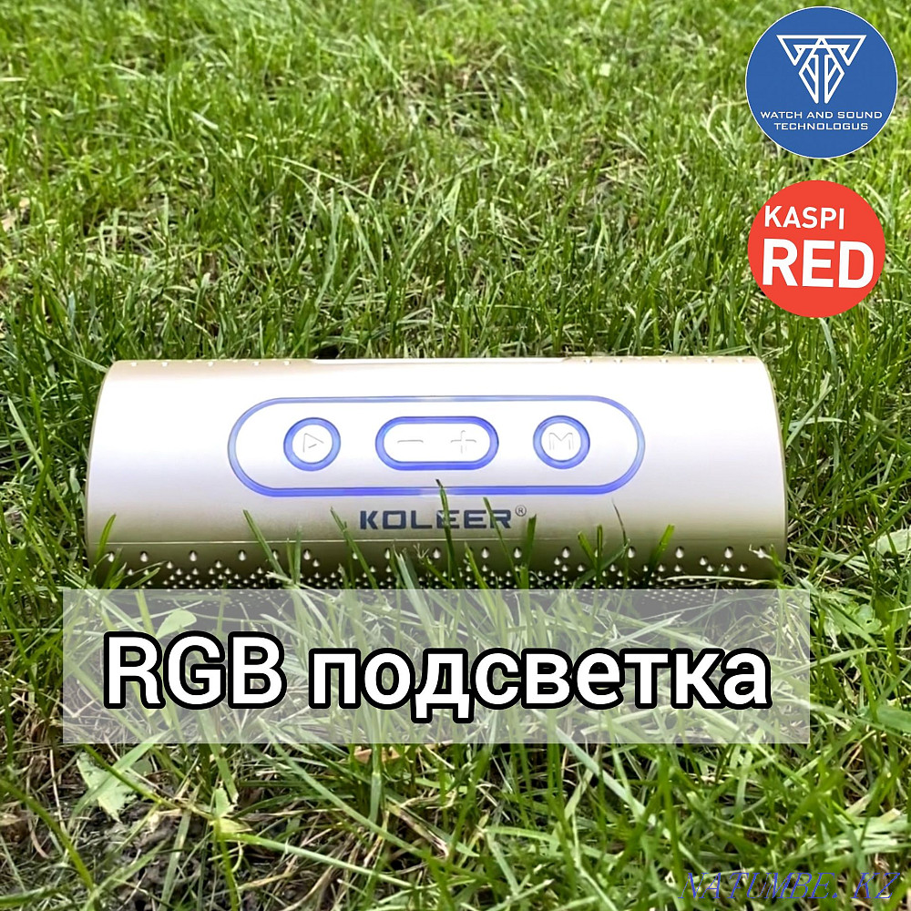 Новая! Блютуз звуковая колонка Koleer s819. RGB подсветка Алматы - изображение 2