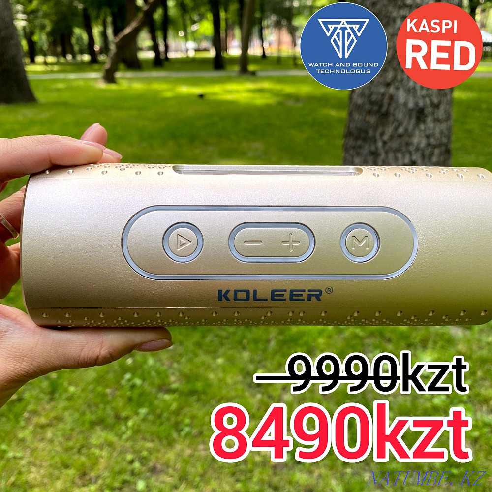 Новая! Блютуз звуковая колонка Koleer s819. RGB подсветка Алматы - изображение 1
