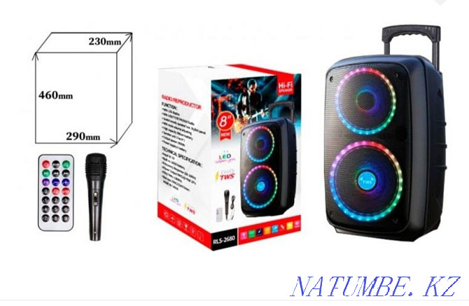 Portable acoustic bluetooth speaker with microphone. Almaty - photo 2