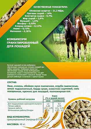 Комбикорма для лошадей Kostanay