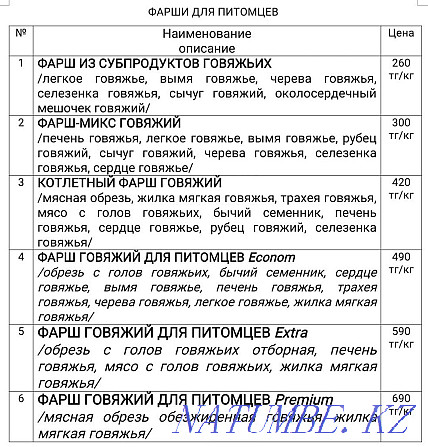 Корм натуралка для собак и кошек - говяжий фарш - микс Алматы - изображение 2