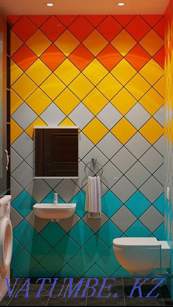 Tiling, tiling, bathroom renovation. Pavlodar - photo 1