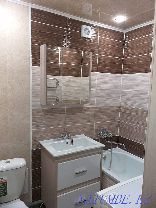 Сантехника, пәтерді жөндеу, ванна бөлмесін жөндеу.  кенді - изображение 8