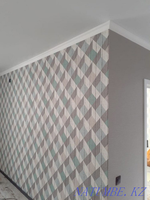 Turnkey apartment renovation tiles, gesso, wallpaper, laminate, doors, Almaty - photo 8
