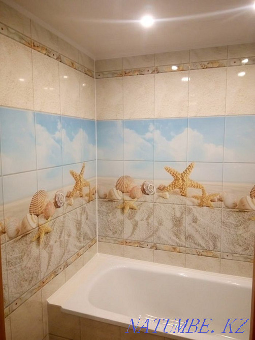 Обшивка декор панелями ванные комнаты балконы и кухни Костанай - изображение 3