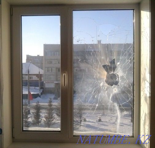 Glass, replacement and manufacturing, installation. Window repair, anti-mosquito s Astana - photo 1