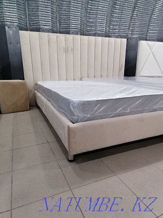 Beds with upholstered headboard and lifting mechanism, large selection Astana - photo 4
