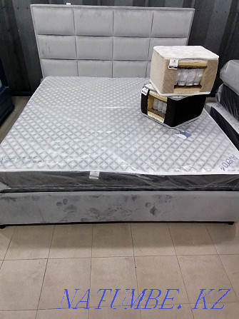 Beds with upholstered headboard and lifting mechanism, large selection Astana - photo 5