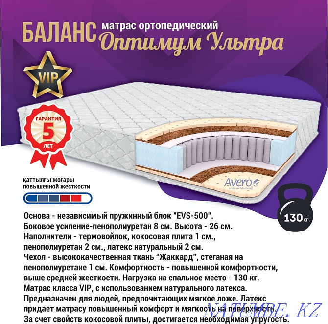 Orthopedic mattresses, beds, mattress covers, pillows Astana - photo 4