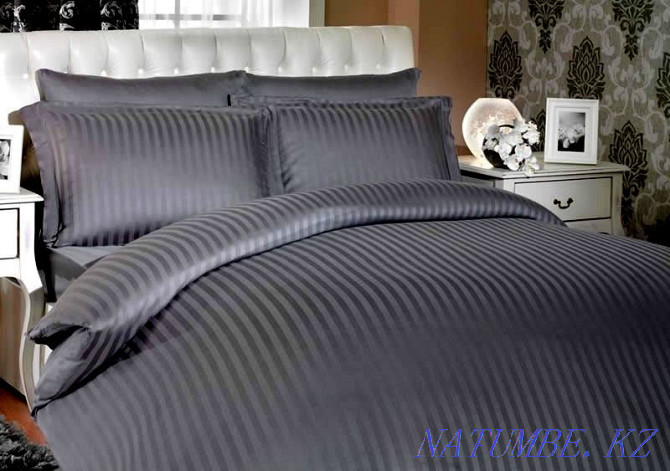 Bed linen sets 2x stripe satin wholesale and retail Almaty - photo 1