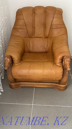 leather sofa and armchair for sale Astana - photo 2