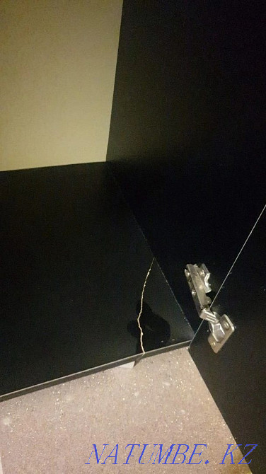 wardrobe for clothes and things, black, dimensions 200x40x105 Almaty - photo 2