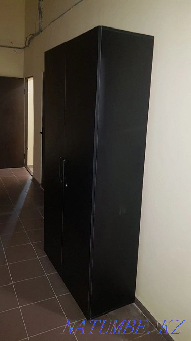 wardrobe for clothes and things, black, dimensions 200x40x105 Almaty - photo 4
