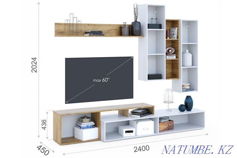 Акция!!! Стенка Невио-1, Белый, Империал (Россия) Шымкент - изображение 2