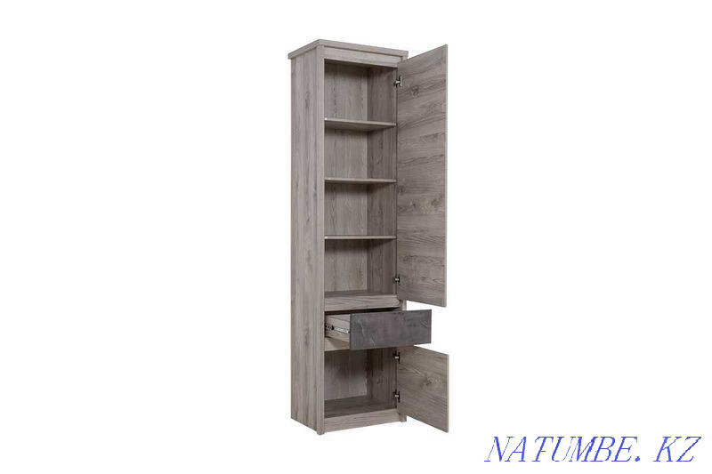 Шкаф пенал 2Д Джаз, Каштан найбори Светлый, Анрэкс (Беларусь) Шымкент - изображение 4