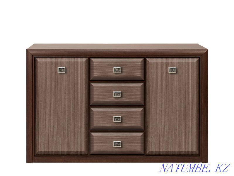 Комод 2Д 4Я, коллекции Коен МДФ, Штрокс Темный, БРВ Брест (Беларусь) Шымкент - изображение 1