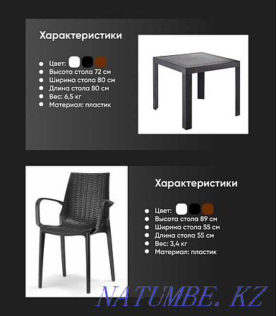 Пластиковая мебель для загородного дома и для летника Алматы - изображение 5