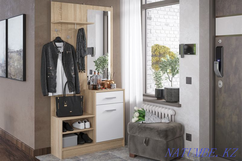 Шкаф прихожая пристенный 1Д Дебора, Дуб Сонома, Стендмебель Кызылорда - изображение 3