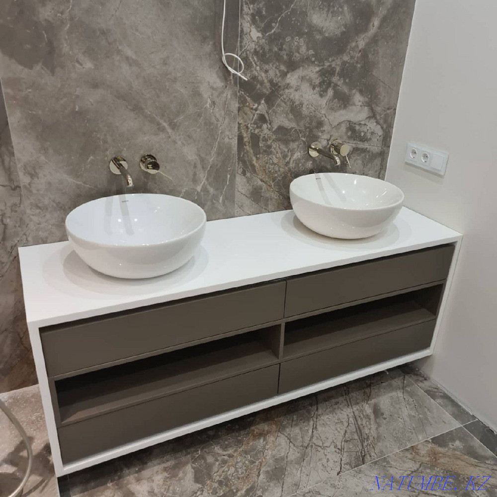 Countertop made of artificial stone in the bath Astana - photo 3