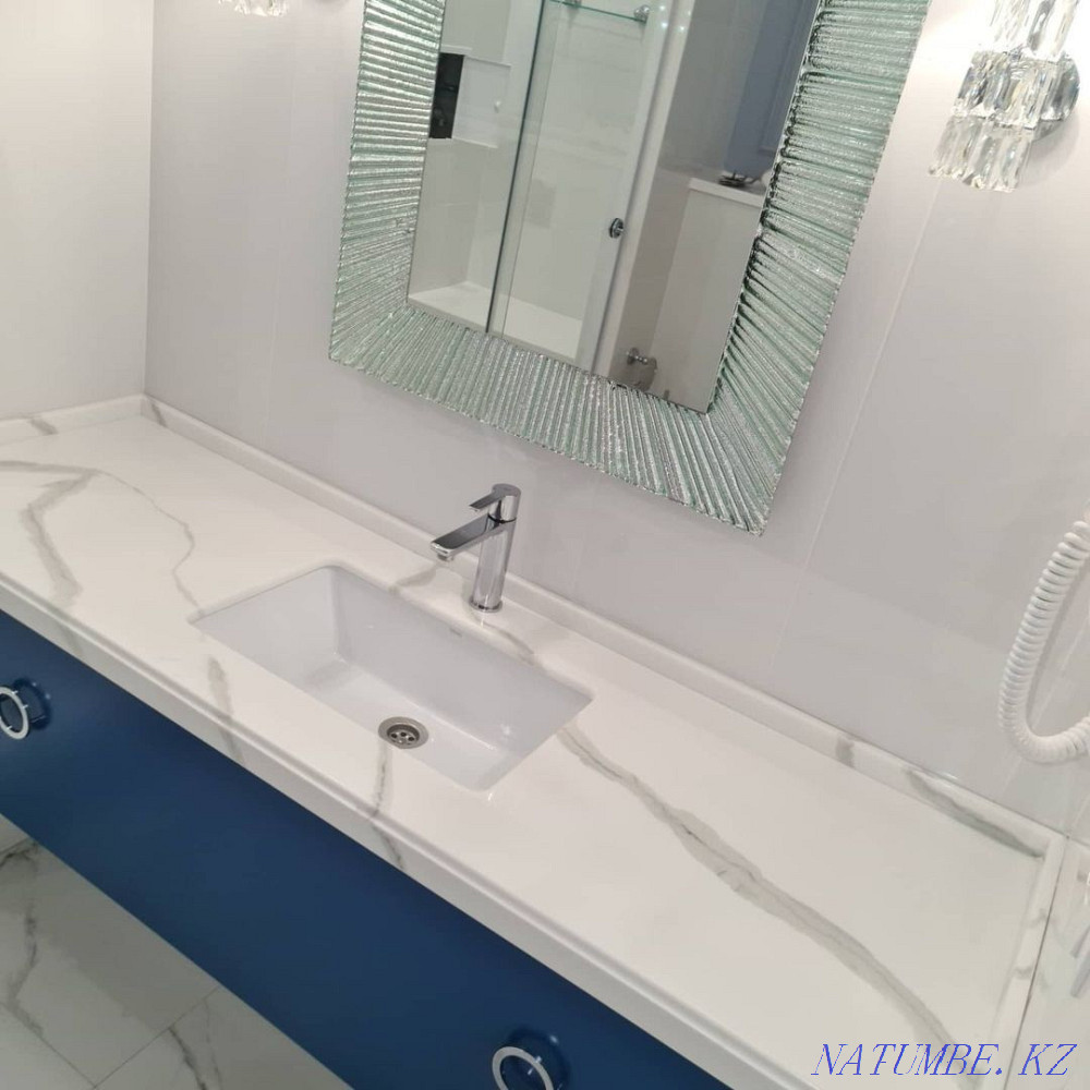 Countertop made of artificial stone in the bath Astana - photo 5