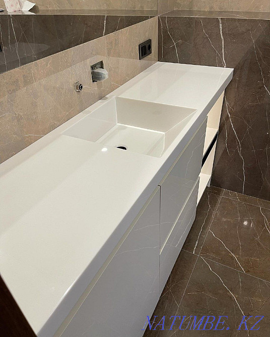 Countertop made of artificial stone in the bath Astana - photo 8