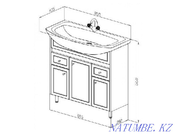 Cabinet with sink 85 cm Almaty - photo 4