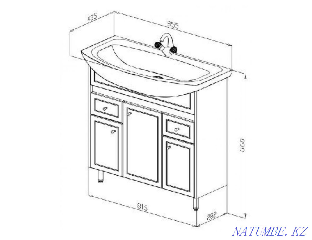 Cabinet with sink 85 cm Almaty - photo 4