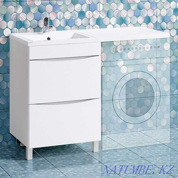 «Аквал Верна» кір жуғыш машинаға арналған шкаф 120 см. Оң сол  Алматы - изображение 3