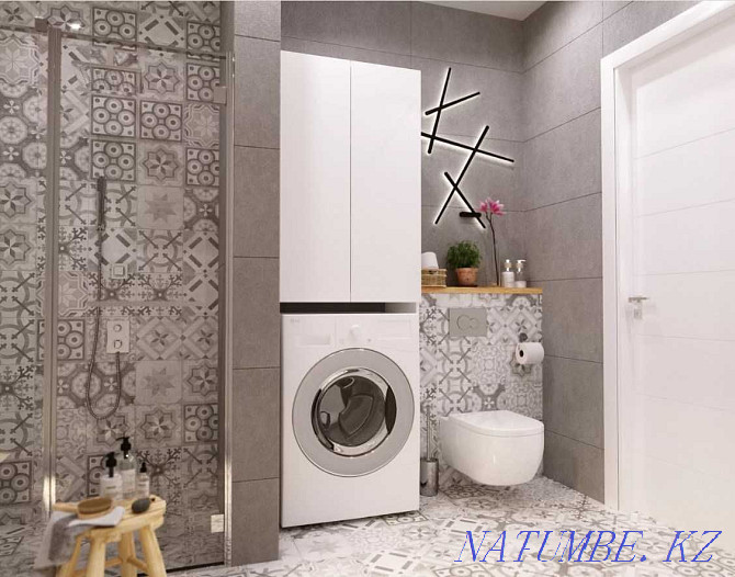 Wardrobe over washing machine Wall 67 2d White gloss Astana - photo 4