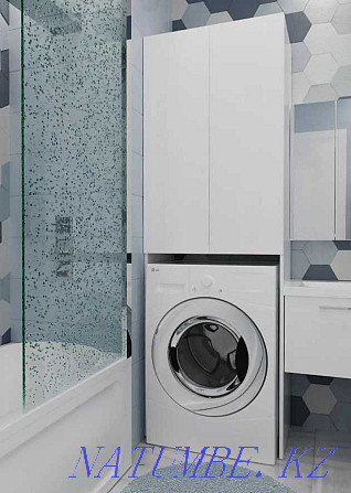 Wardrobe over washing machine Wall 67 2d White gloss Astana - photo 1