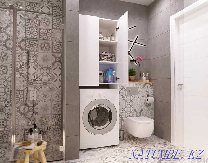 Wardrobe over washing machine Wall 67 2d White gloss Astana - photo 5