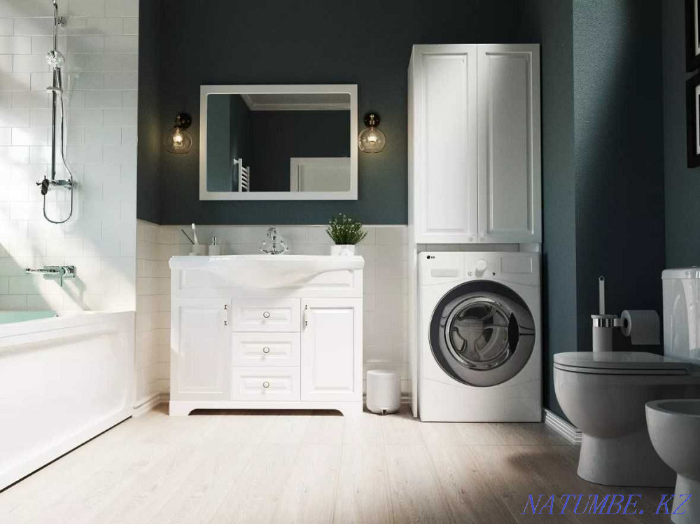 Wardrobe over washing machine Wall 67 2d White gloss Astana - photo 7