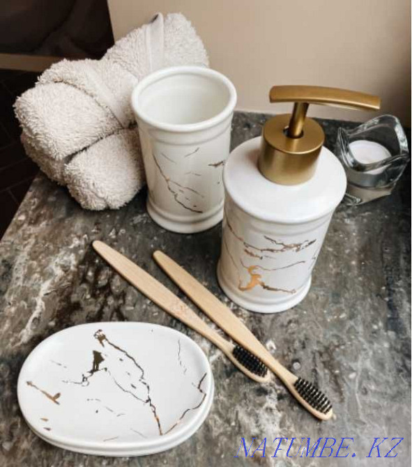 Ceramic bath set, bath accessories set Astana - photo 2