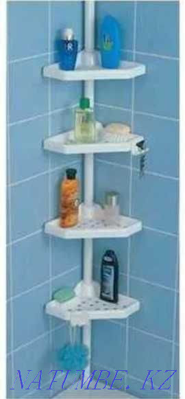 Распорная полка в ванную, угловая полка в ванную, распорка Астана - изображение 3