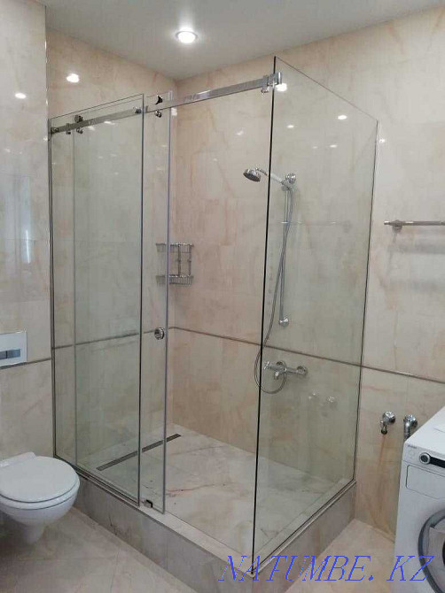 Shower, Glass shower room, glass partition, mirror, facet Almaty - photo 1