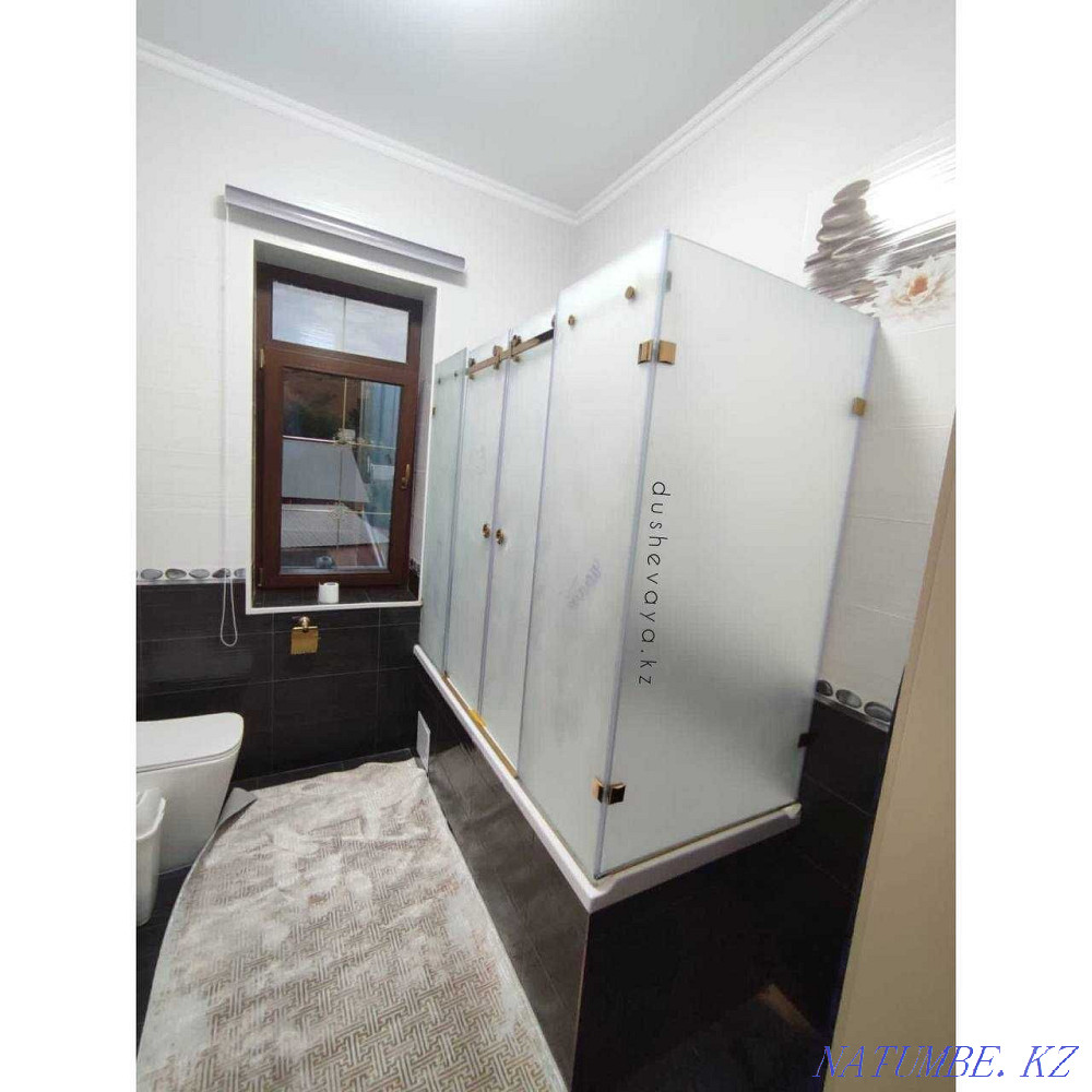 Shower, Glass shower room, glass partition, mirror, facet Almaty - photo 5