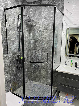 Glass shower cabin, Interior partitions, Mirror, Shower Туздыбастау - photo 5