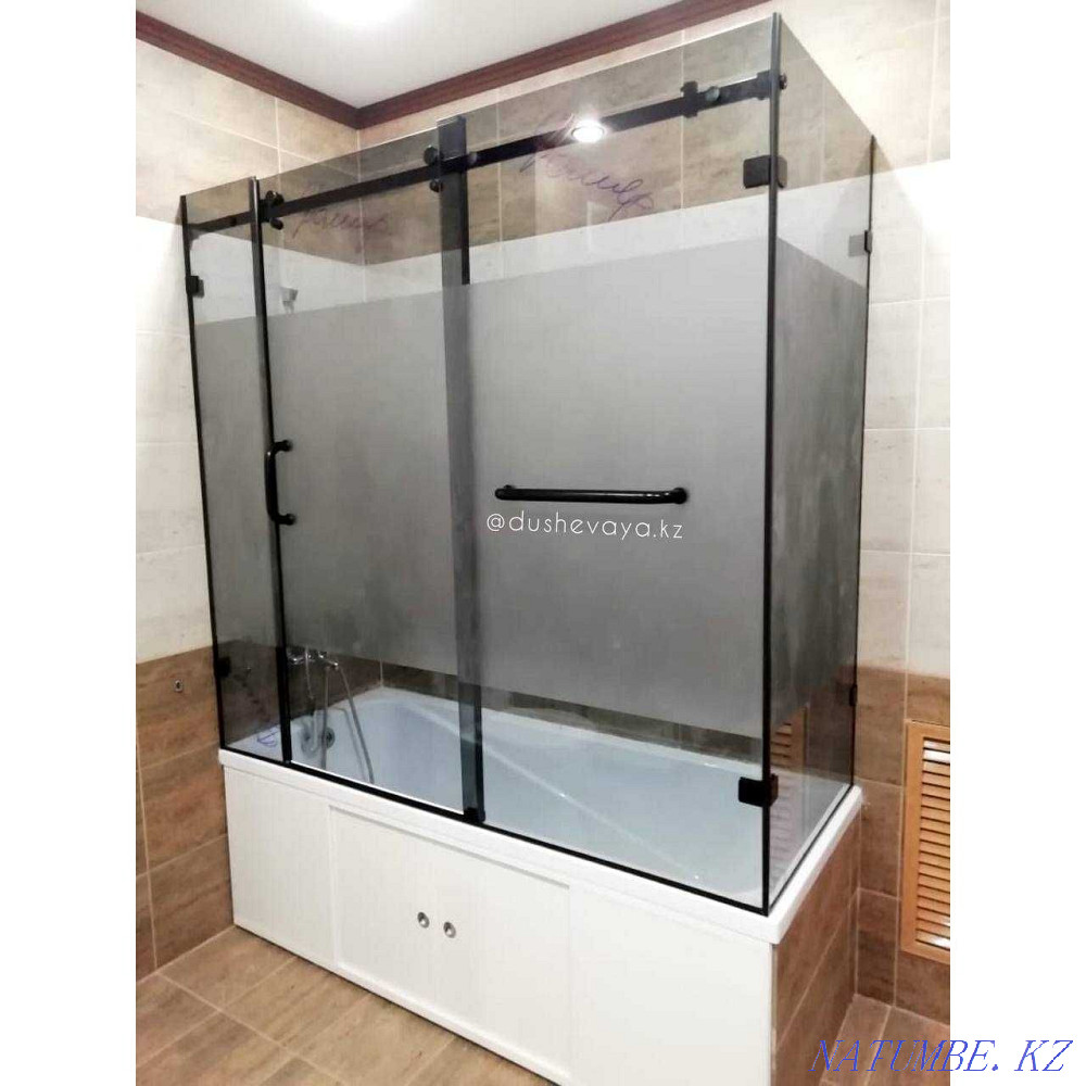 изготовление душевых кабин, душевые кабины, шторка из стекла Каскелен - изображение 1