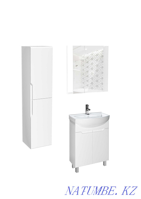 Тумба подвесная с умывальником "Quadro 60 Optima" глянец Домино Астана - изображение 2