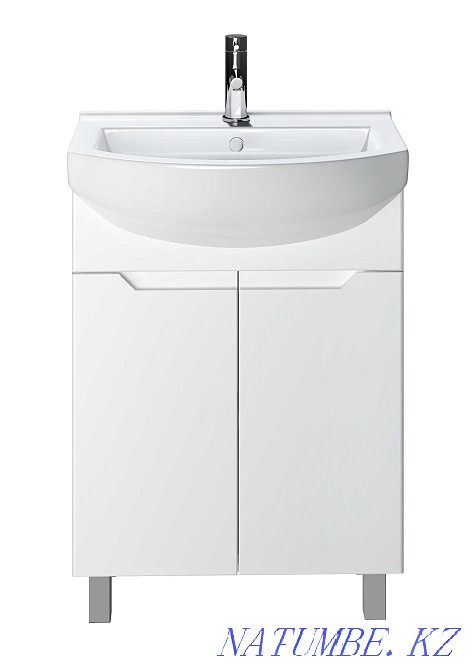 Тумба подвесная с умывальником "Quadro 60 Optima" глянец Домино Астана - изображение 1