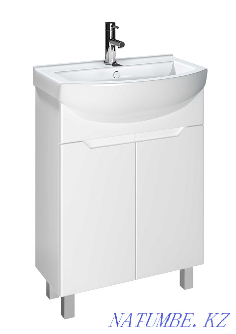 Тумба подвесная с умывальником "Quadro 60 Optima" глянец Домино Астана - изображение 3