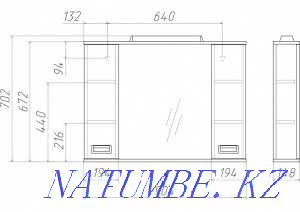 Vanity unit Elen Cube 90 with 2 top drawers Astana - photo 8
