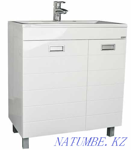 Тумба с раковиной Elen Cube "75" без ящика и корзиной д/ белья Астана - изображение 1